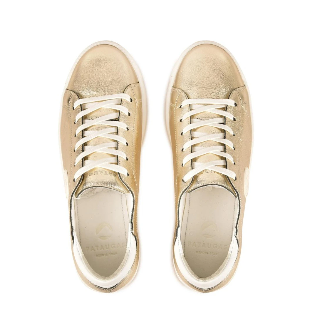 Pataugas Baskets Basses Cuir Dore/Blanc Femme - JAYO MÉTALLISÉ F2I | 3 SUISSES 7 Pataugas Baskets Basses Cuir Dore/Blanc Femme - JAYO MÉTALLISÉ F2I | 3 SUISSES – Image 5