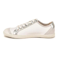 Pataugas Baskets Basses Cuir Zippées Blanc/Argent Femme - BAHIA SUÈDE MÉTALLISÉ F2H | 3 SUISSES -Pataugas Boutique baskets basses cuir zippees blancargent femme bahia sude mtallis f2h 3440120 2 1140x1140