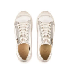 Pataugas Baskets Basses Cuir Zippées Blanc/Argent Femme - BAHIA SUÈDE MÉTALLISÉ F2H | 3 SUISSES -Pataugas Boutique baskets basses cuir zippees blancargent femme bahia sude mtallis f2h 3440120 5 1140x1140